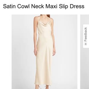 Worn once! Champagne slip dress from Express. Thick material.
